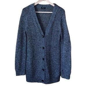 Cupio marled metallic knit cardigan sweater size M